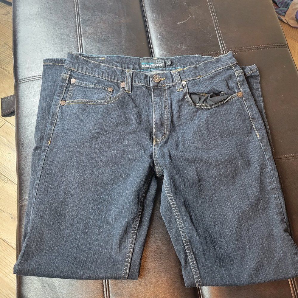 RSQ Men Jeans Slim Straight Dark Blue Denim